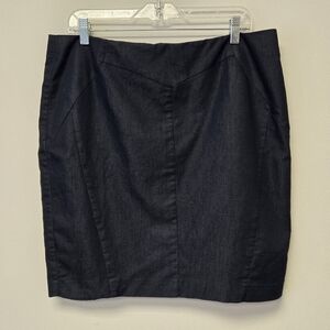 Worthington Petite Dark Wash Denim Blue Pencil Skirt 16P